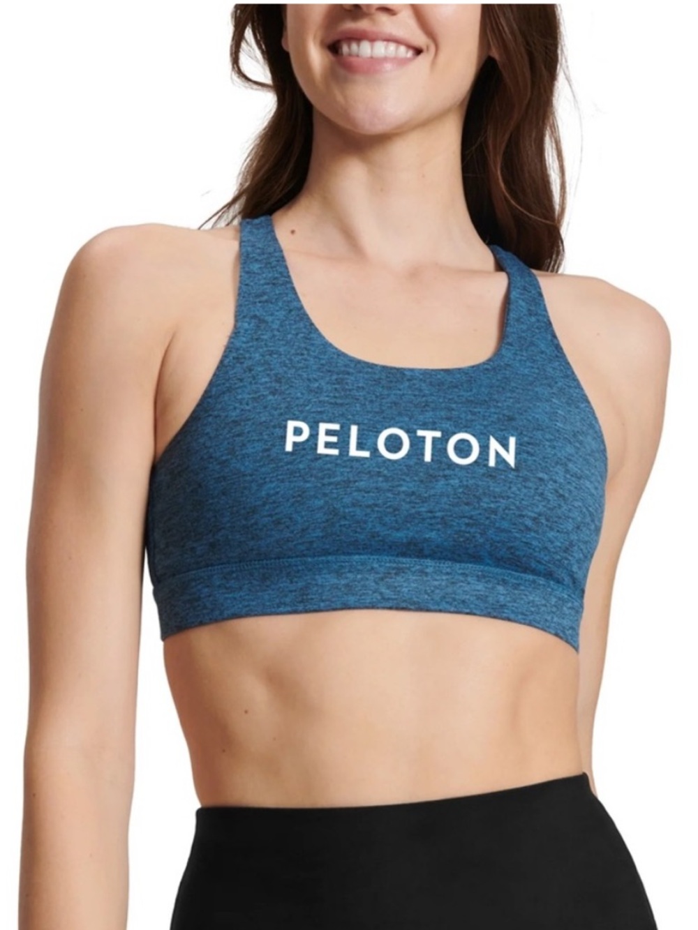 Peloton Heathered Blue Sports Bra size medium trending workout Pilates gym